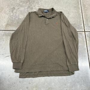 vintage polo ralph lauren olive green small logo rugby polo shirt size xl